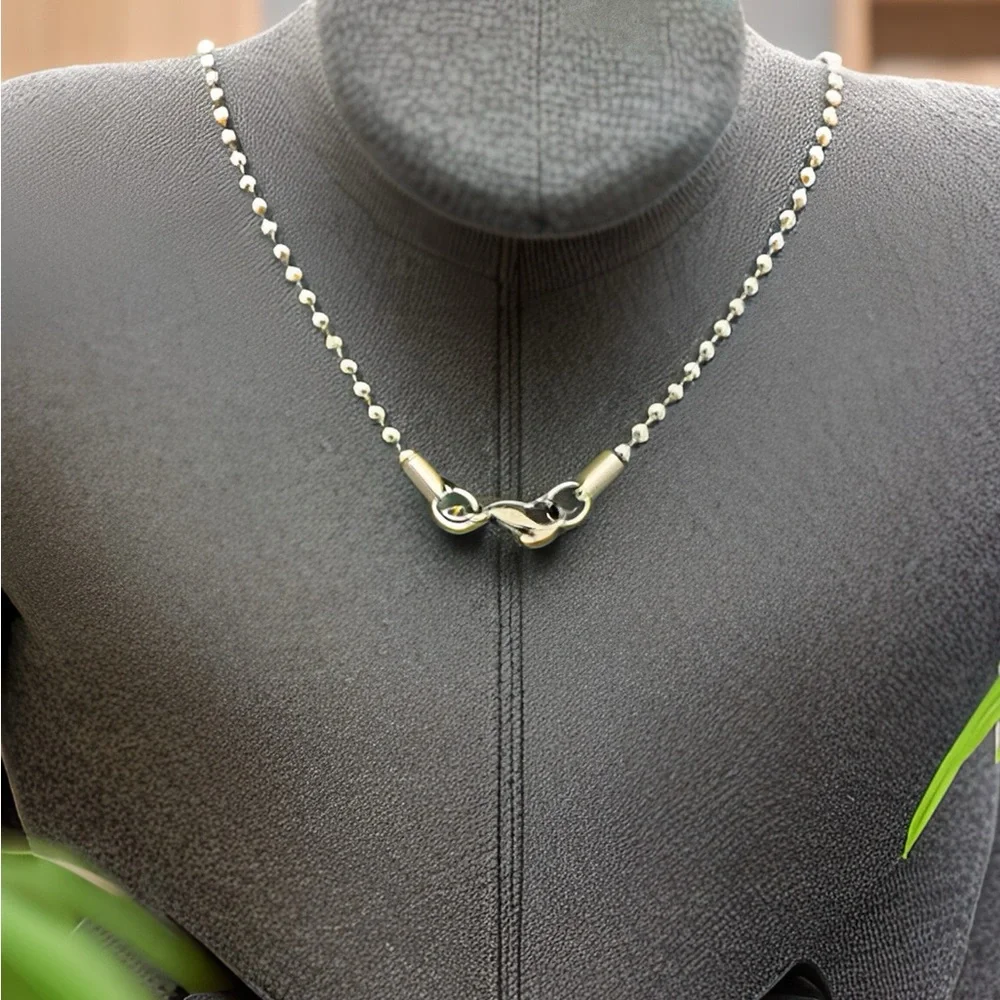Men’s Stainless Steel Silver Cross With Diamond Pendant Necklace